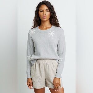 RAILS PERCI SWEATER - HEATHER GREY PALMS